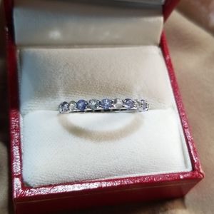 Tanzanite and Topaz Band 14kt